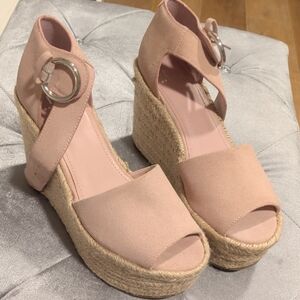 Marc Fisher Light Pink Espadrille Wedges